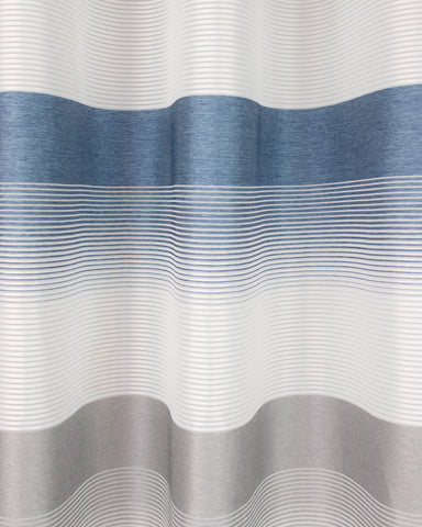 Ösenschal Deko Querstreifen blau grau 140x245cm 2421