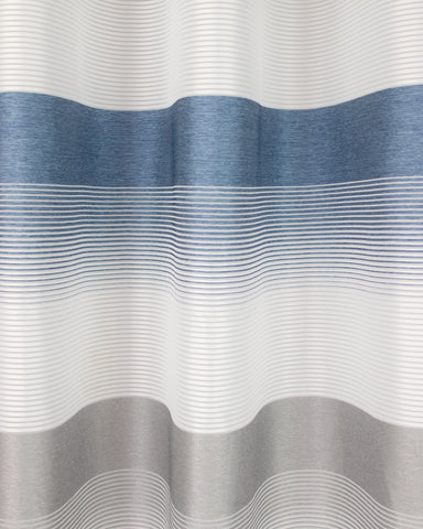 Ösenschal Deko Querstreifen blau grau 140x245cm 2421