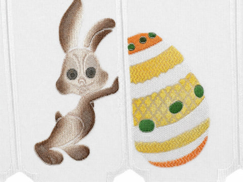 nach Maß Scheibengardine Osterhase Ei bunt Höhe 60cm