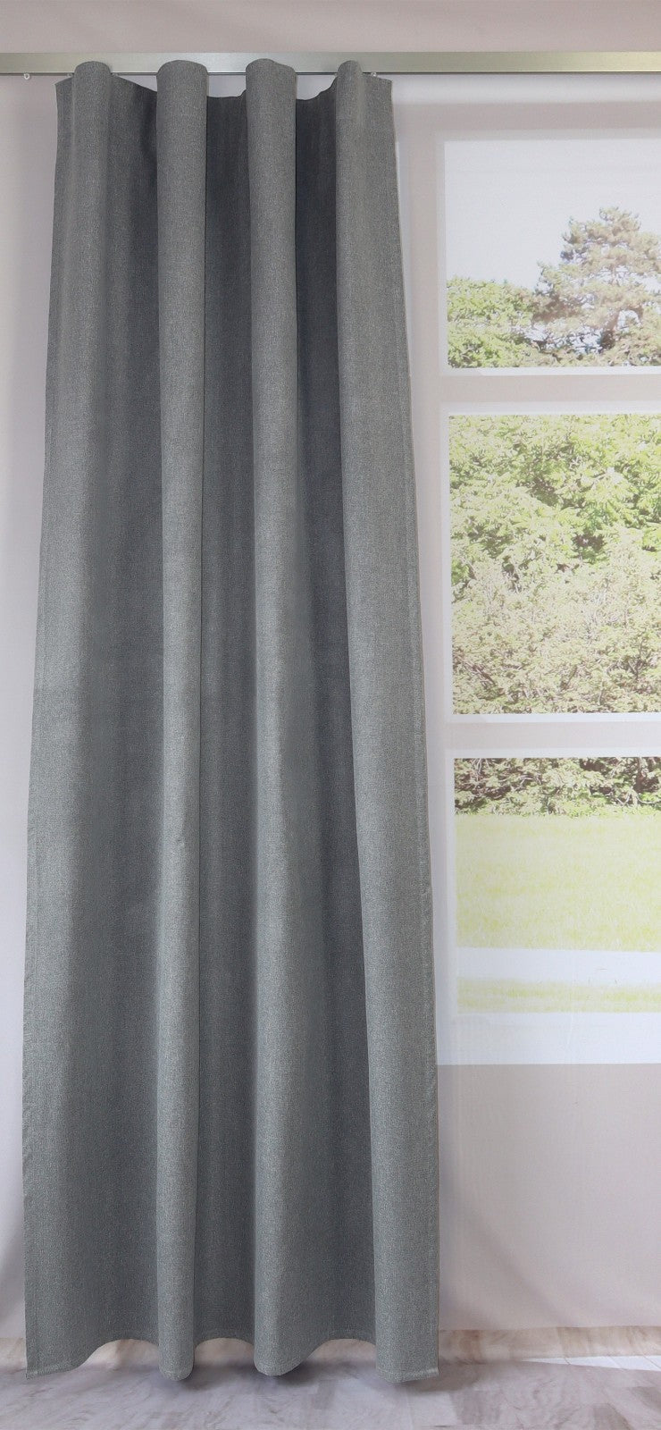 Full Blackout Verdunklungsvorhang silber grau 135x245cm