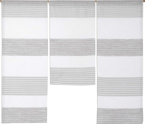 Design Mini Flächenvorhang Set weiß taupe Scheibengardine 4014-09