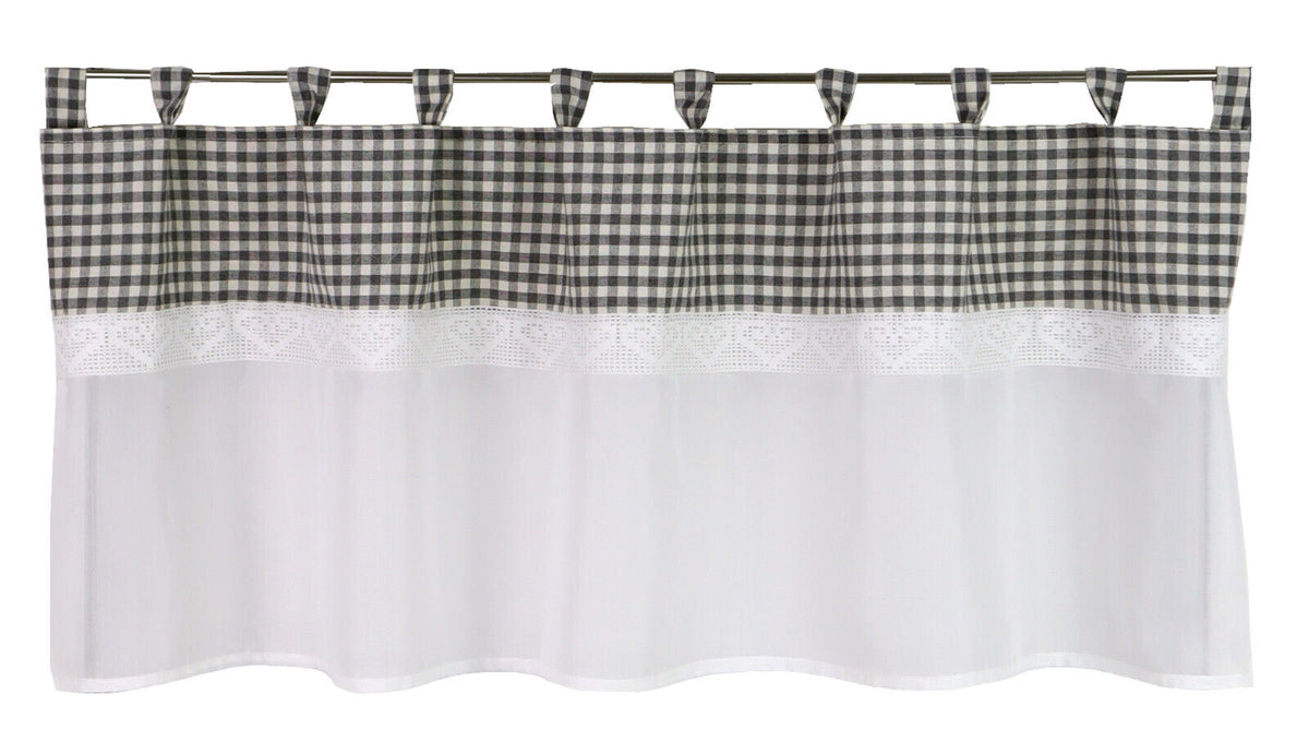 Design Scheibengardine anthrazit grau 45x135cm