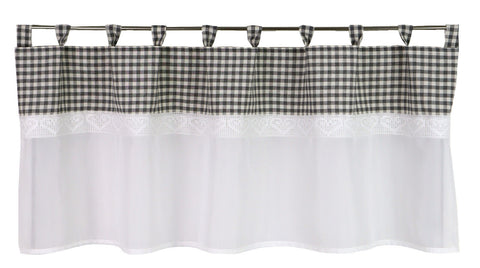 Design Scheibengardine anthrazit grau 45x135cm