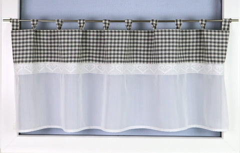 Design Scheibengardine anthrazit grau 45x135cm
