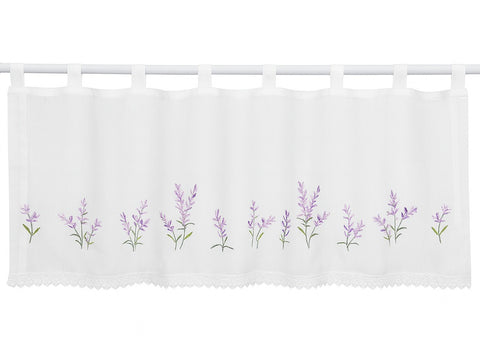 Scheibengardine Lavendel bestickt HxB 45x120cm