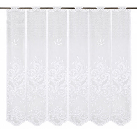 nach Maß Scheibengardine Jacquard weiß Ornament Höhe 80/100/120cm 7046