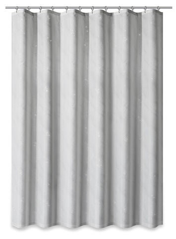 Textil-Duschvorhang  Strass weiß silber BxH 180x200cm