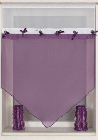 Design Kuvert Scheibengardine Bistrogardine Kurzgardine Lila transparent 2192