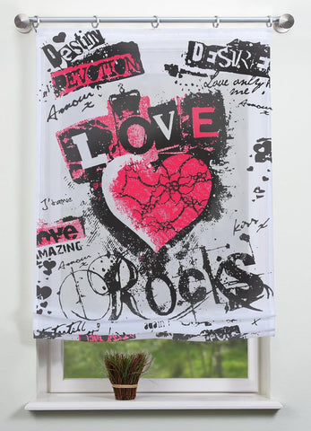 Digitaldruck Raffrollo Edinburgh rot 60x140cm digital bedruckt transparent