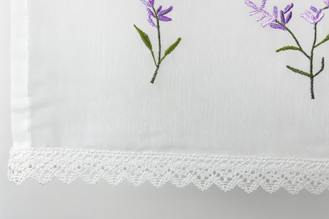 Scheibengardine Lavendel bestickt HxB 45x120cm