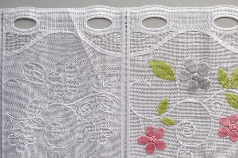 Bistro Bogen Scheibengardine 2342 Set 2 tlg. farbig Blume