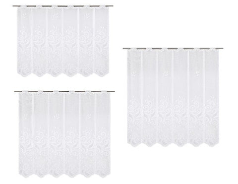 nach Maß Scheibengardine Jacquard weiß Ornament Höhe 80/100/120cm 7046