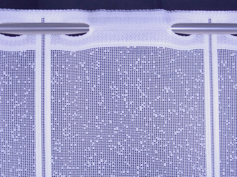 Nach Maß Scheibengardine Jacquard Bistrogardine Margerite gelb weiß Höhe 45/60cm