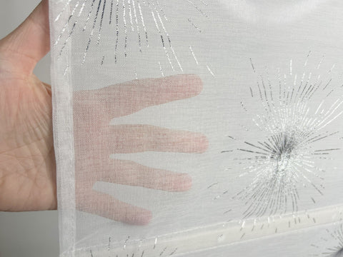 Magnetrollo Glitzer silber weiß inkl. Haken BxH 45/60/80/100x130cm