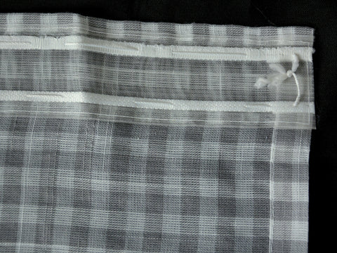 Fertigschal Gardine Walli Landhaus kariert weiß-grau BxH 135x175cm