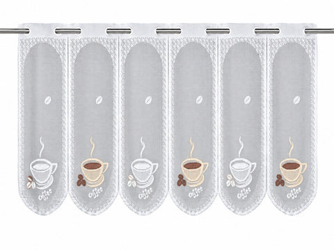 nach Maß Scheibengardine Kaffee Tasse Höhe 45/60cm