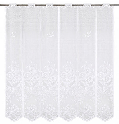 nach Maß Scheibengardine Jacquard weiß Ornament Höhe 80/100/120cm 7046