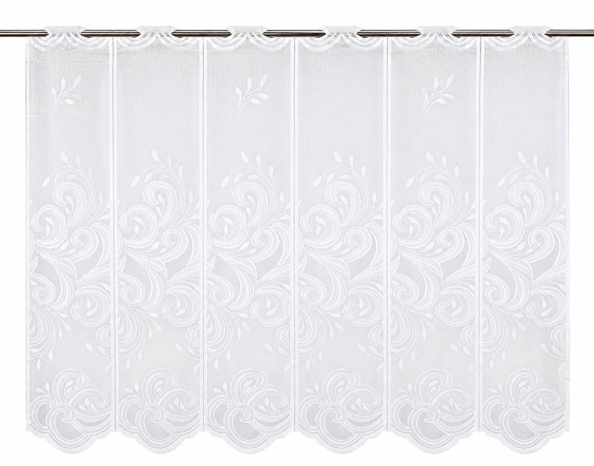 nach Maß Scheibengardine Jacquard weiß Ornament Höhe 80/100/120cm 7046