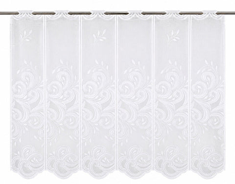 nach Maß Scheibengardine Jacquard weiß Ornament Höhe 80/100/120cm 7046