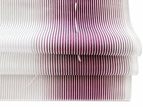 Bändchen-Raffrollo violett - weiß BxH 100x135cm