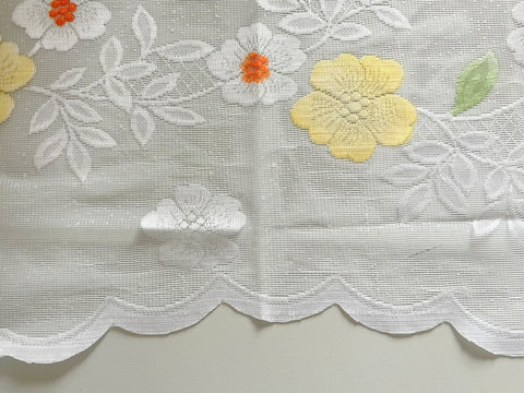 Bistro Bogen Scheibengardine 2340 Set 2 tlg. weiß Gardine Panneau Blume Küche