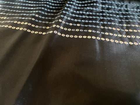 Textil-Duschvorhang Linie schwarz silber BxH 180x200cm