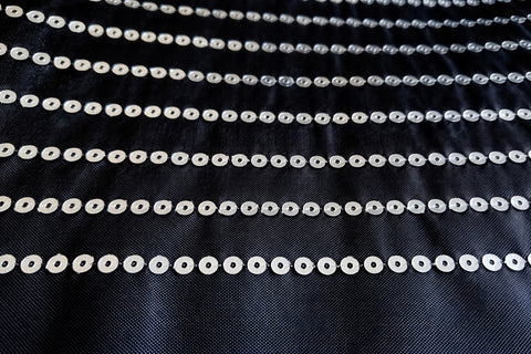 Textil-Duschvorhang Linie schwarz silber BxH 180x200cm