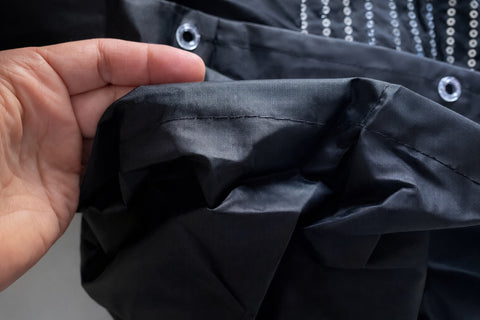 Textil-Duschvorhang Linie schwarz silber BxH 180x200cm