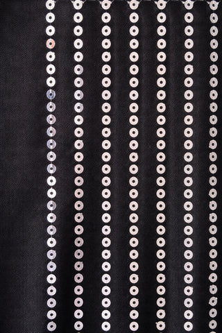 Textil-Duschvorhang Linie schwarz silber BxH 180x200cm