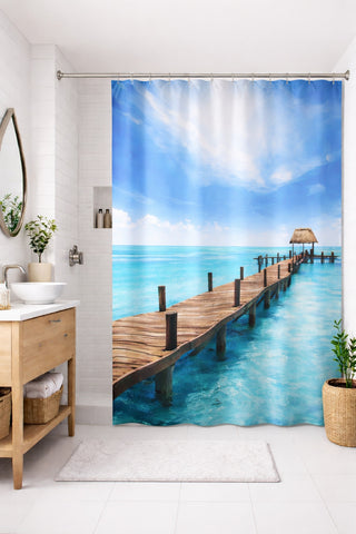 Textil-Duschvorhang Steg multicolor BxH 180x200cm