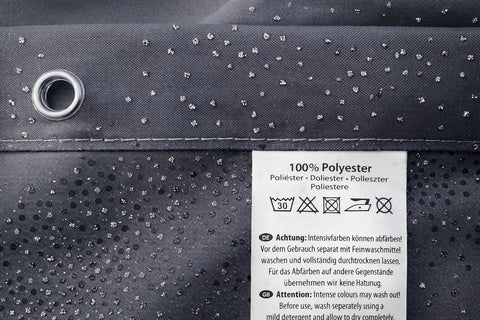 Textil-Duschvorhang Strass grau silber BxH 180x200cm