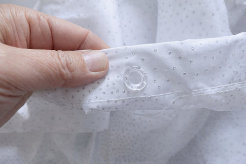 Textil-Duschvorhang  Strass weiß silber BxH 180x200cm