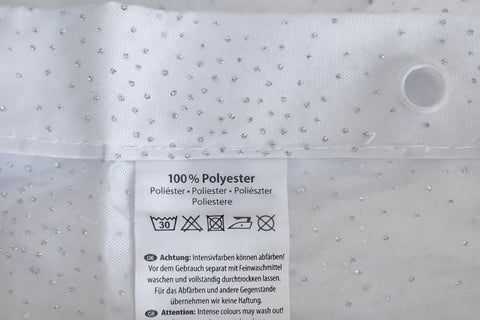 Textil-Duschvorhang  Strass weiß silber BxH 180x200cm