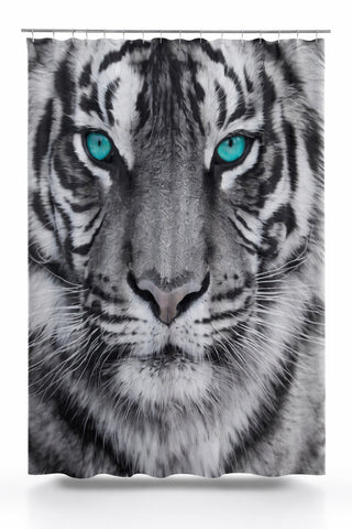 Textil-Duschvorhang Tiger schwarz-weiß BxH 180x200cm
