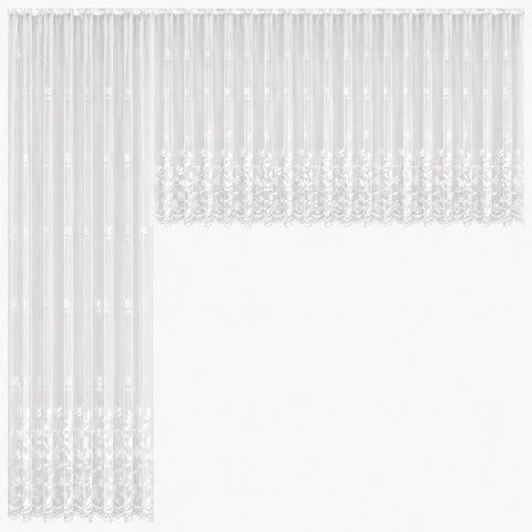Fertiggardine m. Universalband versch. Größen weiß Edel Jacquard