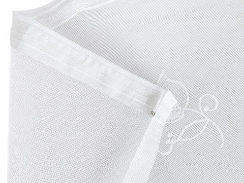 Fertiggardine m. Universalband versch. Größen weiß Edel Jacquard