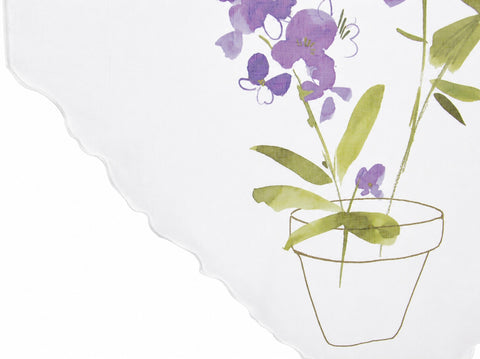 Design Kuvert weiß Blume lila BxH 60x90cm Scheibengardine 4052