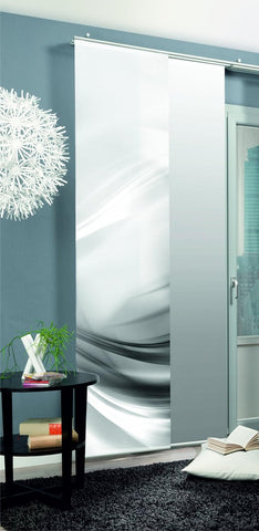 Flächenvorhang Lincoln grau Flammgarn 60x245cm