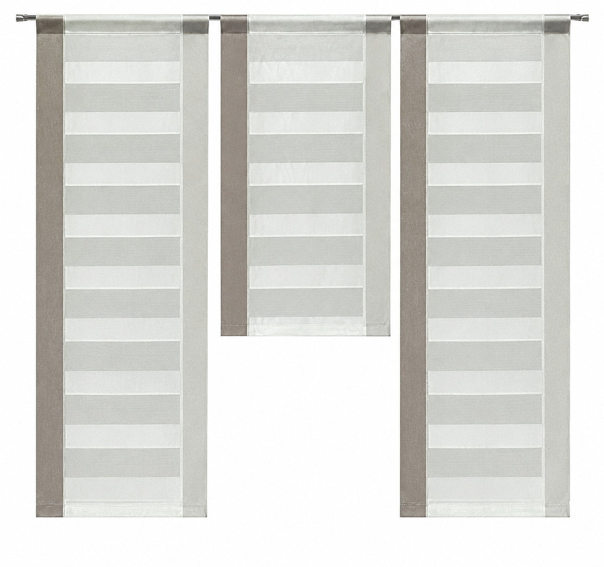 Design Mini Flächenvorhang Set braun Scheibengardine 2222