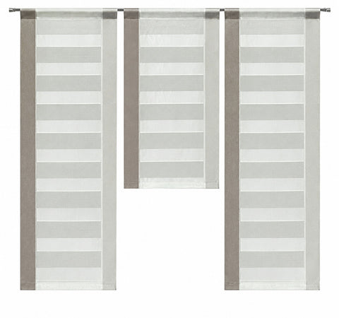 Design Mini Flächenvorhang Set braun Scheibengardine 2222