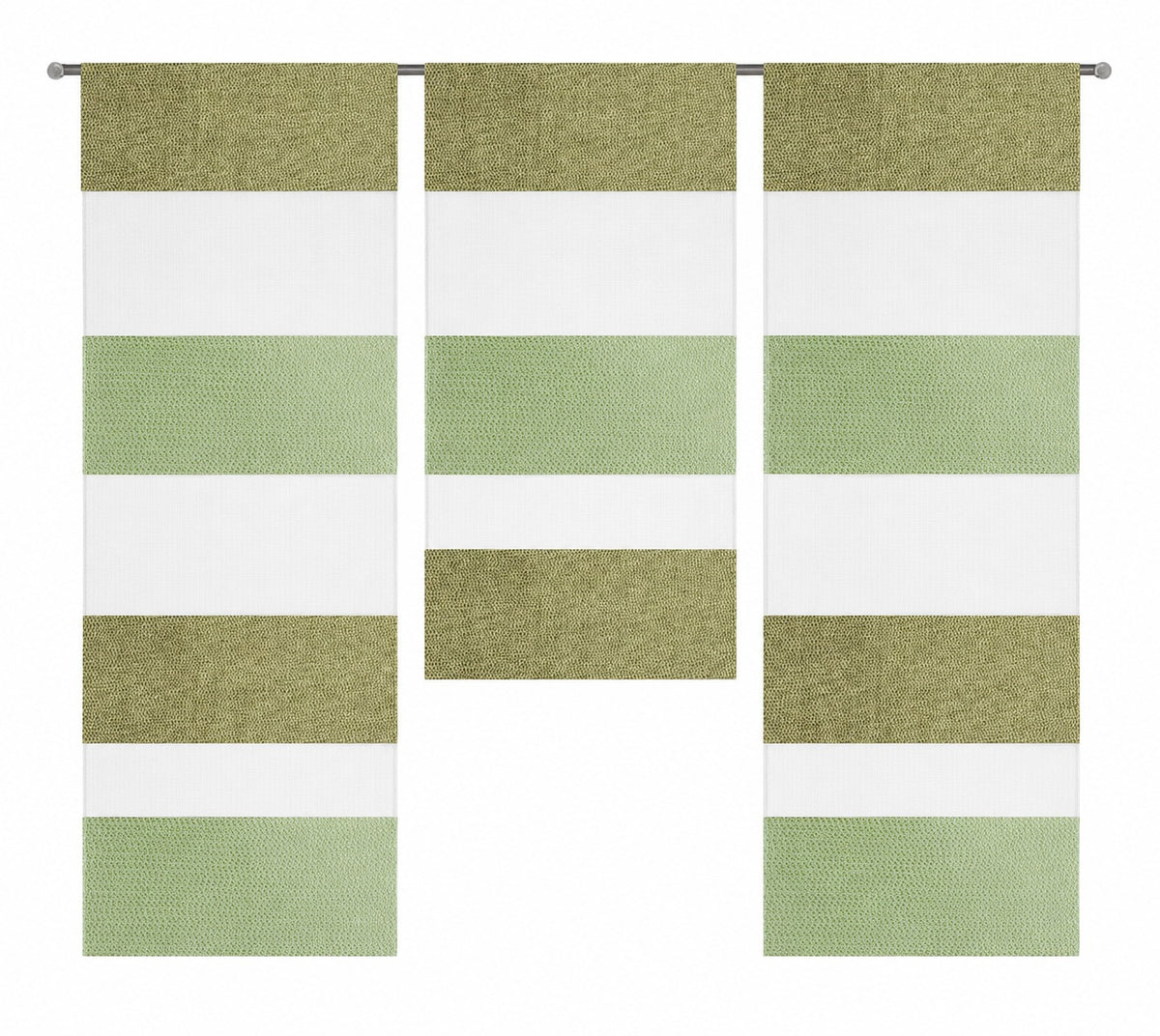 Design Mini Flächenvorhang Set grün Scheibengardine 2280-10 apfel