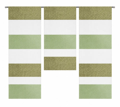 Design Mini Flächenvorhang Set grün Scheibengardine 2280-10 apfel