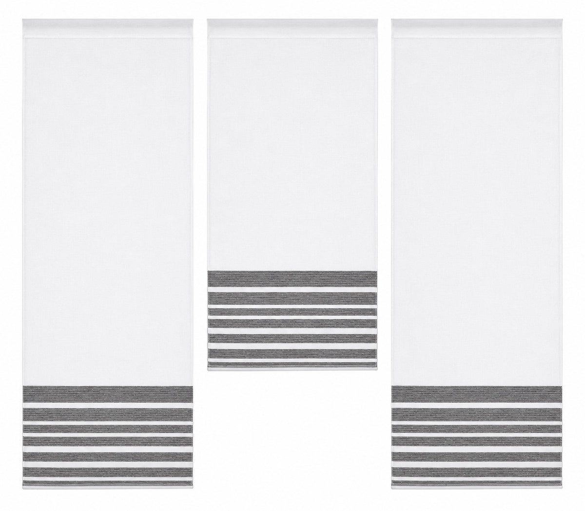 Design Mini Flächenvorhang Set anthrazit Scheibengardine 4027-02