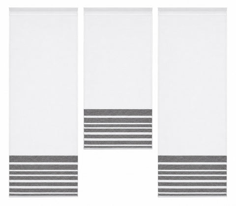 Design Mini Flächenvorhang Set anthrazit Scheibengardine 4027-02
