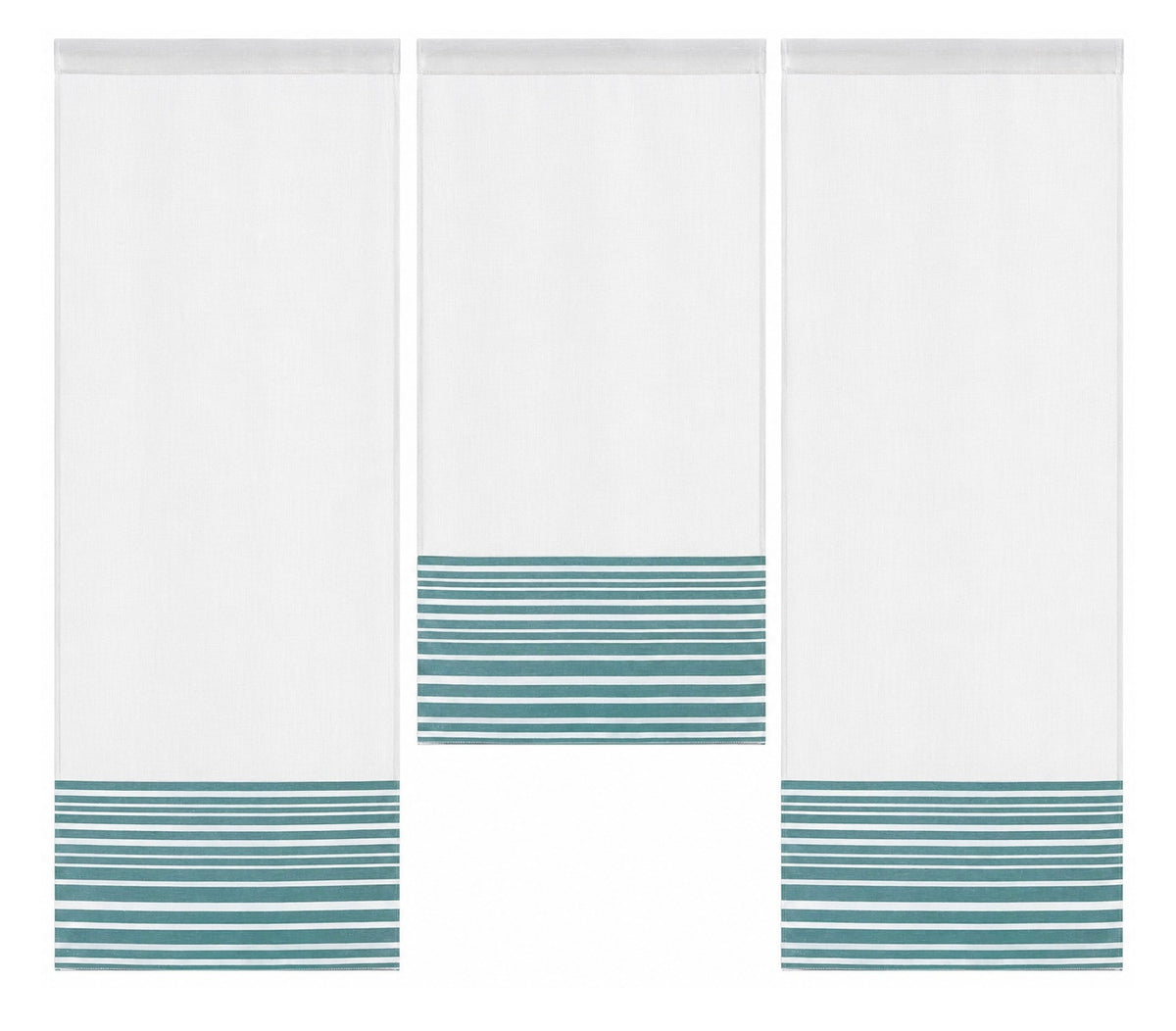 Design Mini Flächenvorhang Set petrol Scheibengardine 4027-04