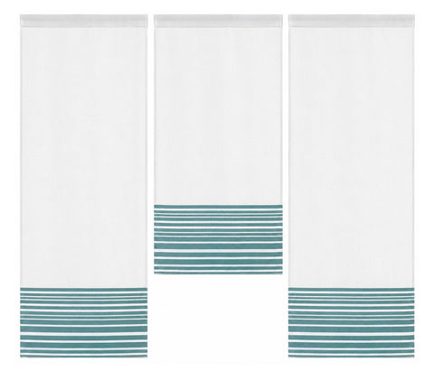 Design Mini Flächenvorhang Set petrol Scheibengardine 4027-04