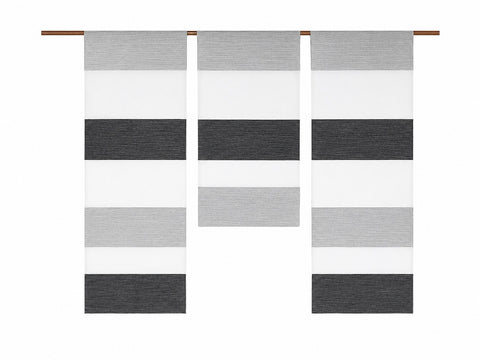 Design Mini Flächenvorhang Set anthrazit grau Scheibengardine 2280