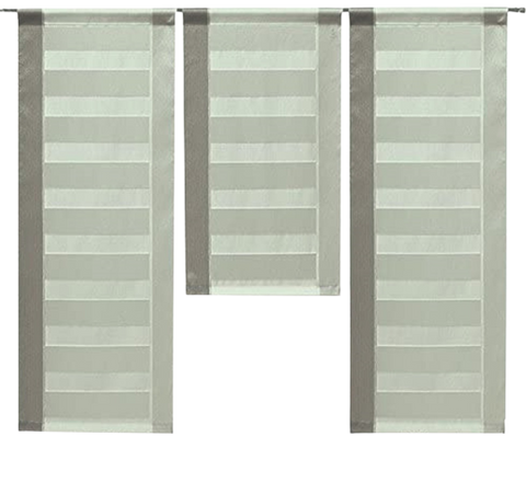 Design Mini Flächenvorhang Set braun Scheibengardine 2222