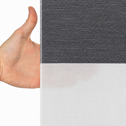 Design Mini Flächenvorhang Set anthrazit grau Scheibengardine 2280