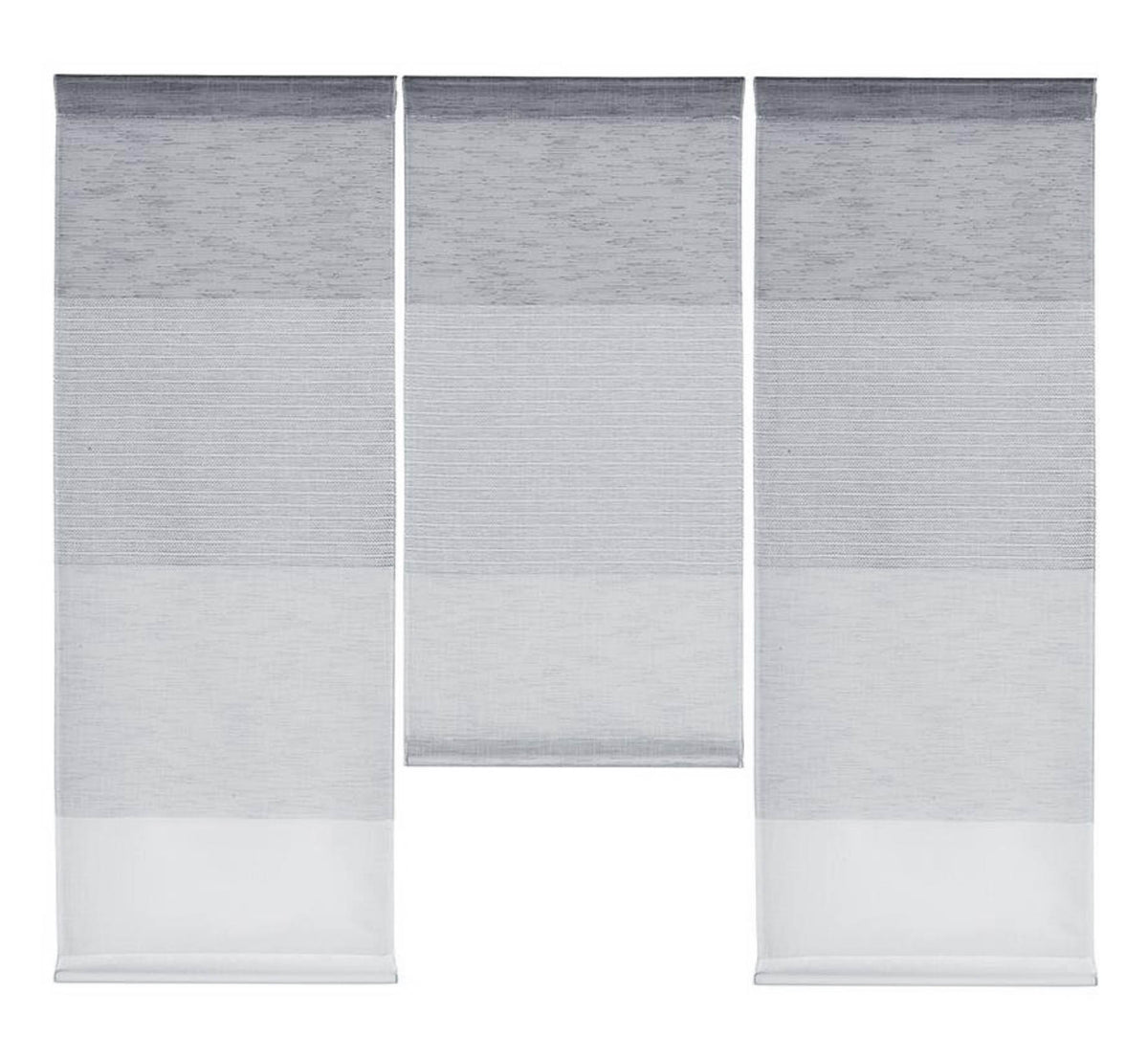 Design Mini Flächenvorhang Set grau weiß Scheibengardine 4112-02